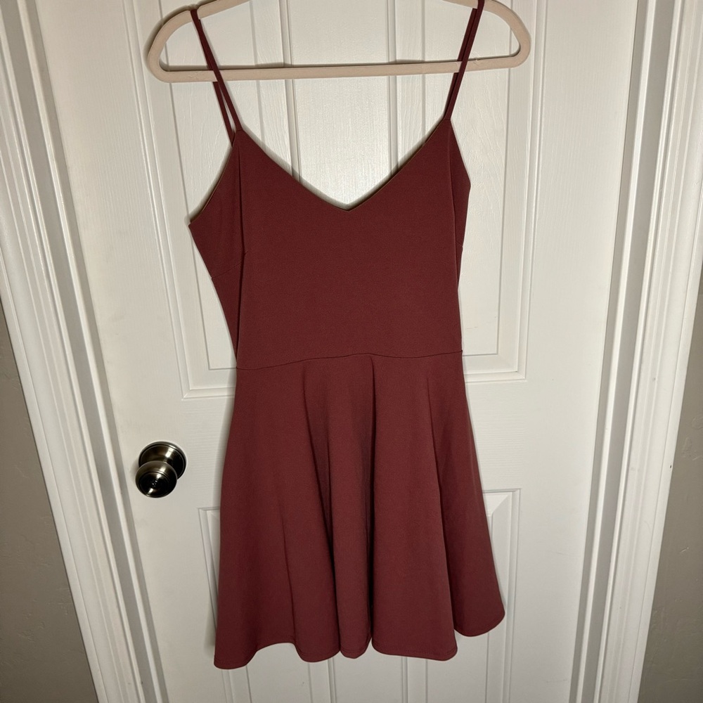 Maroon Windsor sundress with pockets, mini